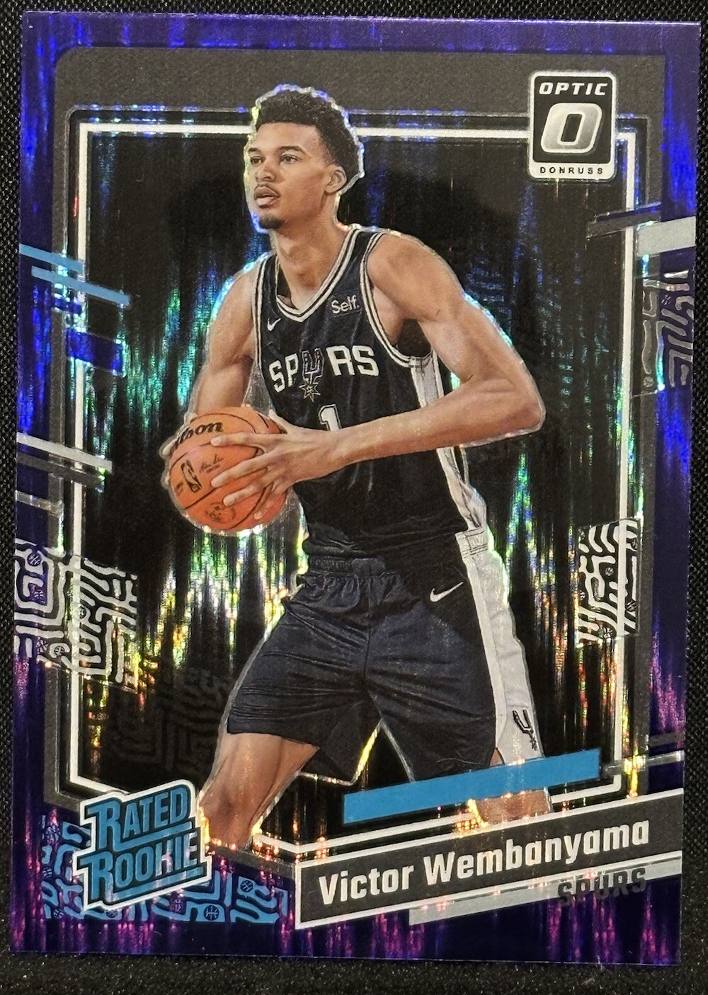 2023 Panini Donruss Optic Purple Shock #225 Victor Wembanyama Rookie