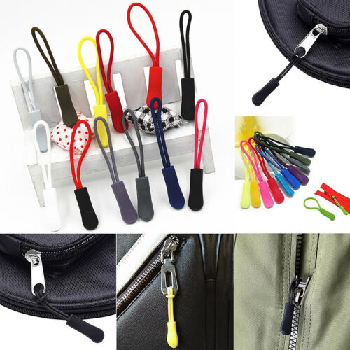 10Pc Zipper Pull Puller End Fit Rope Tag Fixer Zip Cord Clothes Replacement Clip - Picture 1 of 40