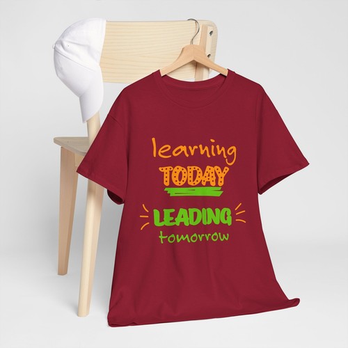 School Teacher Unisex Heavy Cotton Up to 5XL Tee T-Shirt 'Leading Tomorrow' - Picture 112 of 118