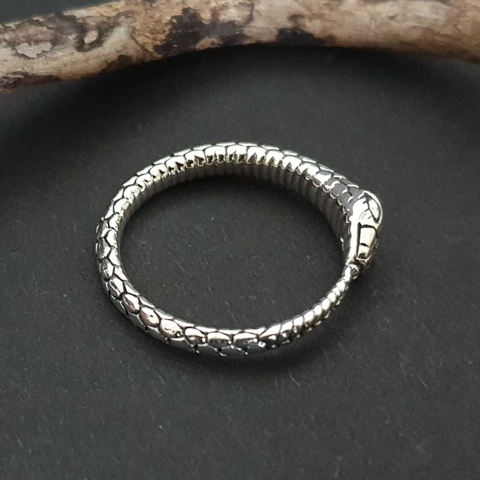 Ouroboros Silberring 925 Silber 925er Schlangen Ring Schlange - Bild 4 von 4