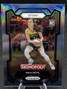 2024 Prizm Monopoly WNBA Nika Muhl #4 Light Blue Prizm /199 Rookie RC Storm