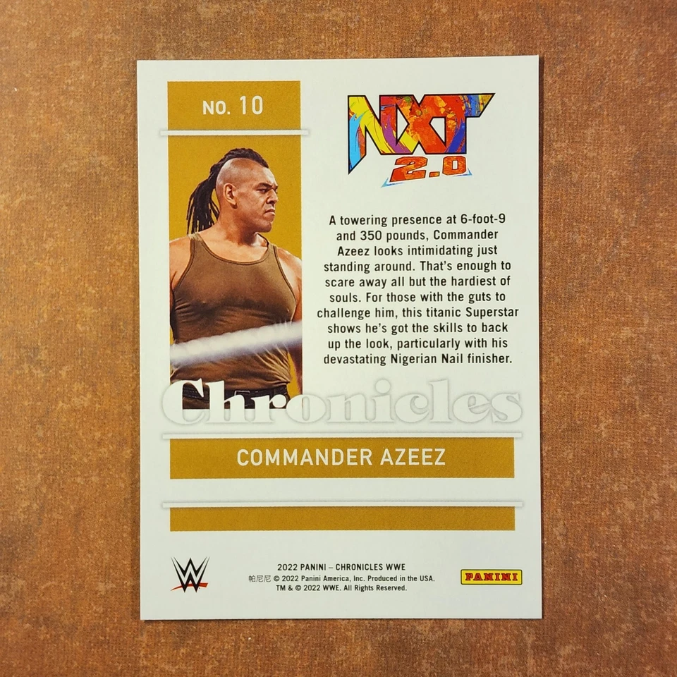 2-12-30 PWE. 2022 wwe chronicles #10 commander azeez - Image 2 of 2