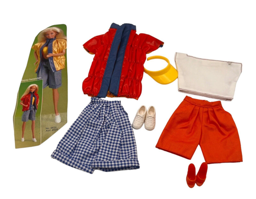 Barbie Puppe Outfit 1983 doppelt so schön Topsy Twosider Jacke Shorts Schuhe Extras