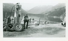 Vintage Snapshot Photo Man Boat Gas Pump Horseshoe Bay West Vancouver Canada 44