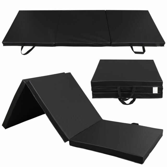 Sunny Health & Fitness 048 Tri-Fold Exercise Mat, Black