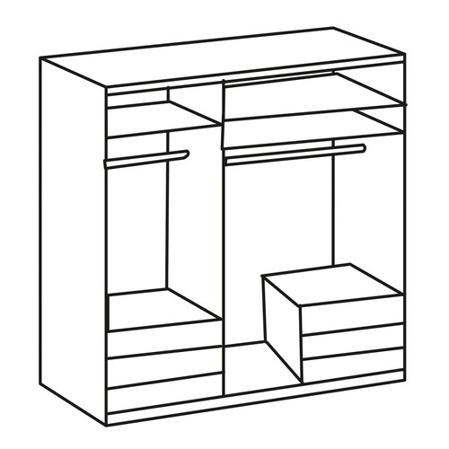 Kleiderschrank Level Drehtürenschrank 150x58x236cm weiß graphit Spiegel (18749) - Bild 3 von 5