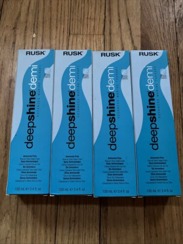 RUSK 4 Pack 3.4oz Deep Shine Demi Permanent Creme Hair Color 8N Light Blonde New