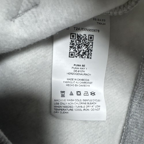 Puma Youth Hoodie Sweatshirt Grey Size XS 5/6 - Picture 7 of 8
