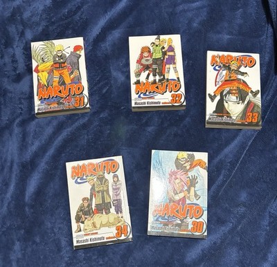 Naruto Volumes 30-34 Manga Lot by Masashi Kishimoto Shonen Jump Softcover