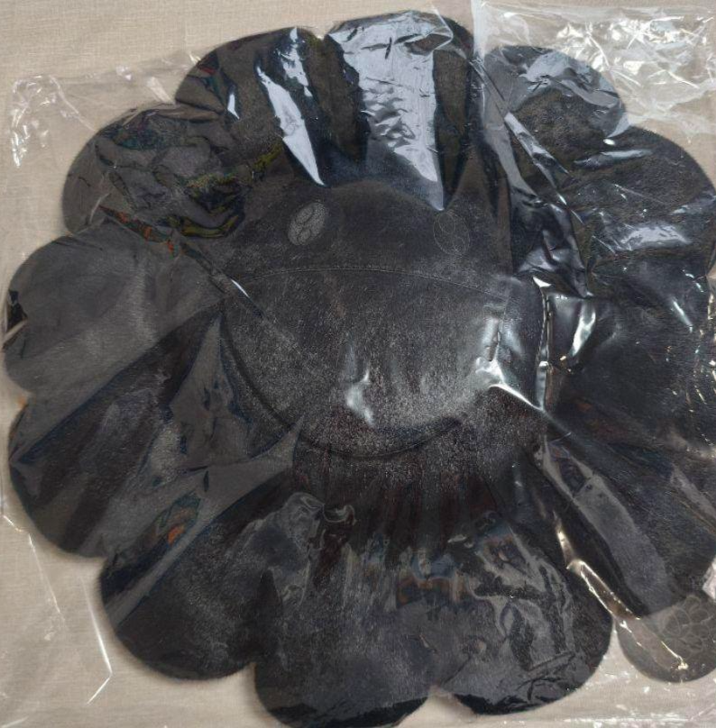 Takashi Murakami Kaikai Kiki All Black Flower Cushion Pillow Plush