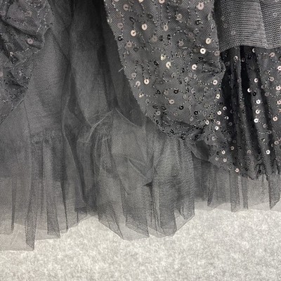 Betsey Johnson Dress Womens Black Strapless Sequin Tulle Whimsigoth  Fairygoth | eBay