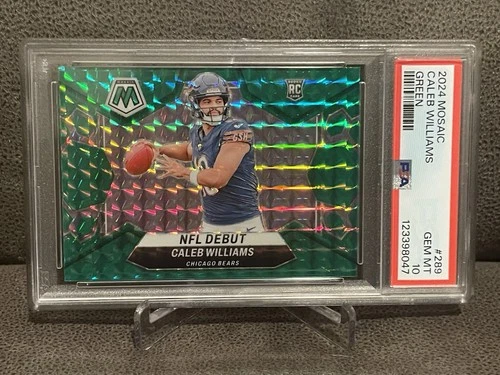 🔥Caleb Williams 2024 Panini Mosaic Green Prizm NFL Debut #289 (RC) PSA 10