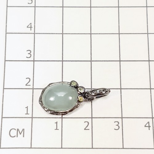 Handgefertigter 4ct+ natürliche grüne Jade Anhänger 925 Sterling Silber /NP48868 - Bild 3 von 8