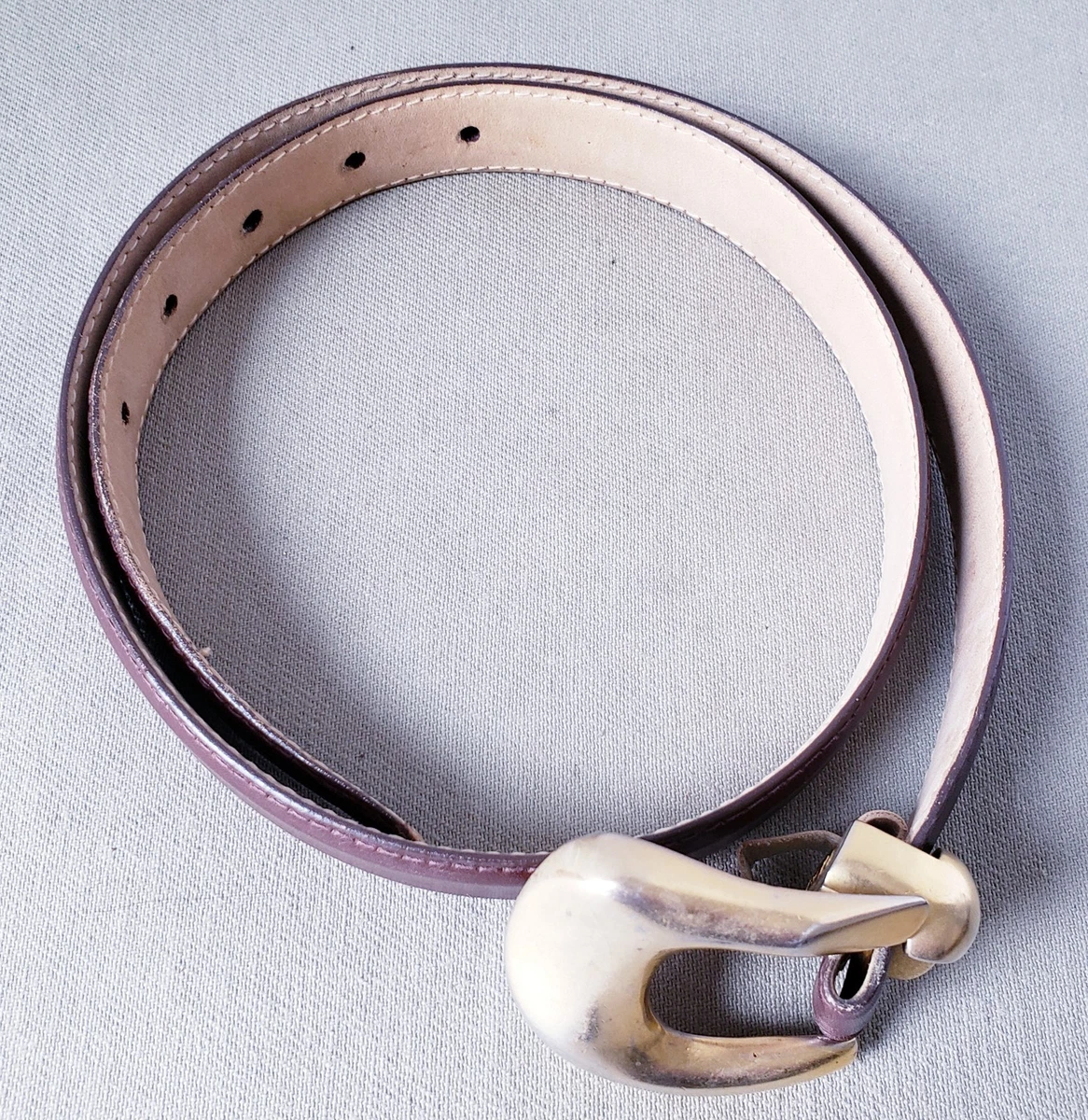 Robert Lee Morris Sterling Silver Spoon Buckle Brown Lizard Strap Vintage Belt Robert Lee Morris Brown Belts for Women for sale | eBay main image 2
