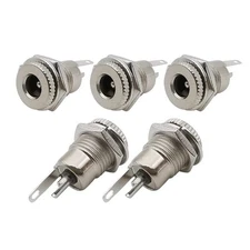 VizGiz 5 Pack 5.5mm x 2.1mm Female Socket Panel Mount Connector 5.5x2.1mm... 