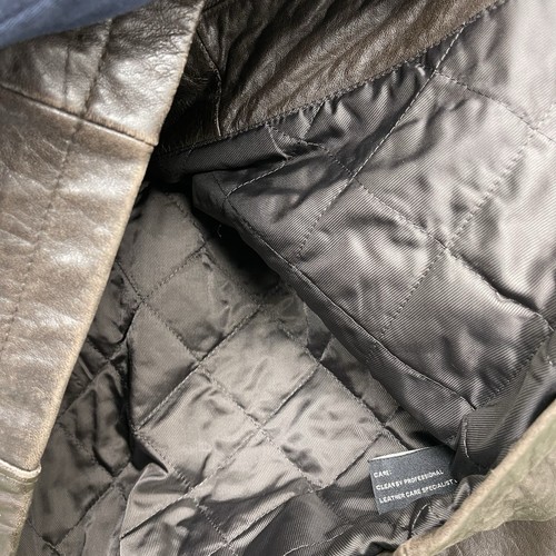 Jos A Bank Leather Jacket Mens Medium Brown Signature Collection Zip Up Biker - Picture 7 of 13