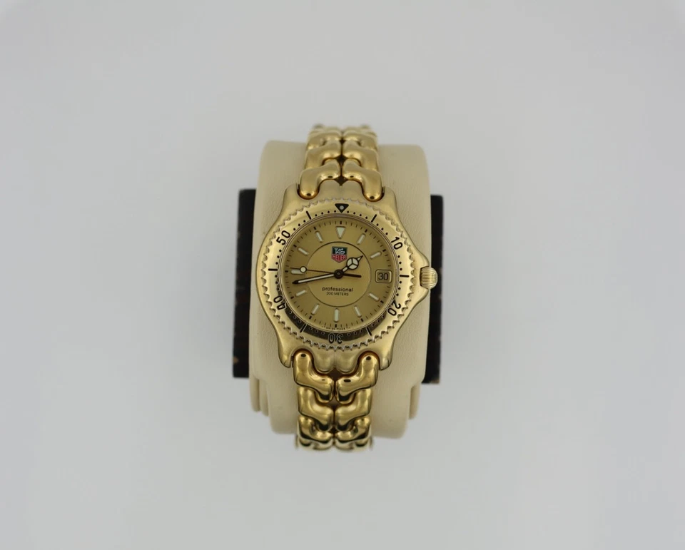 Reloj de cuarzo profesional dorado Tag Heuer S94.406 WG1133.BP0466 para hombre serie SEL Foto 2 de 4