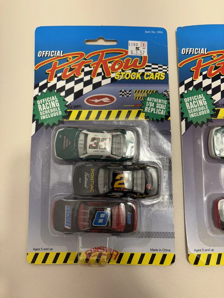 Lot of 3 Funstuf Official Pit Row Stock Cars Nascar 1/64 Diecast 3 Pack 1992 NEW - Image 4 of 4