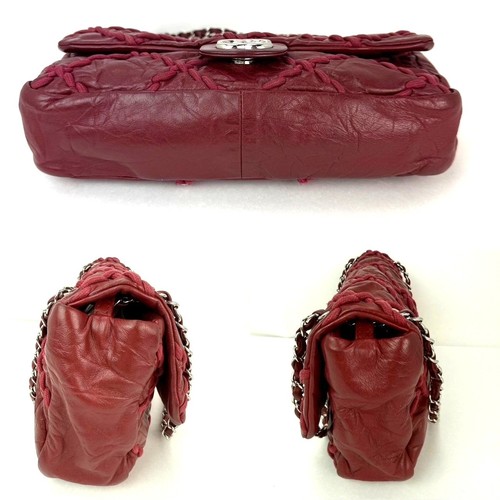 Chanel Calfskin Medium Ultra Stitch Flap Dark Red Shoulder Bag EBAY LIVE - Picture 3 of 14