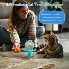 Interactive, treat dispensing, spinning cat toy. Help support a cat sanctuary 