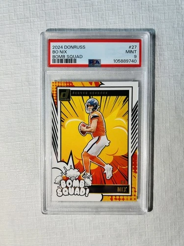 2024 Panini Donruss Bomb Squad Insert Bo Nix PSA 9 #27 Denver Broncos