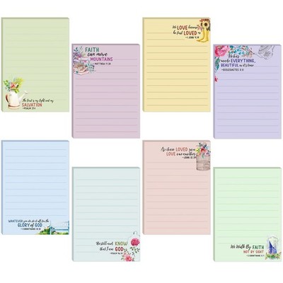 Scripture Sticky Notes, Inspirational Memo Pads, Floral, 8 Pack