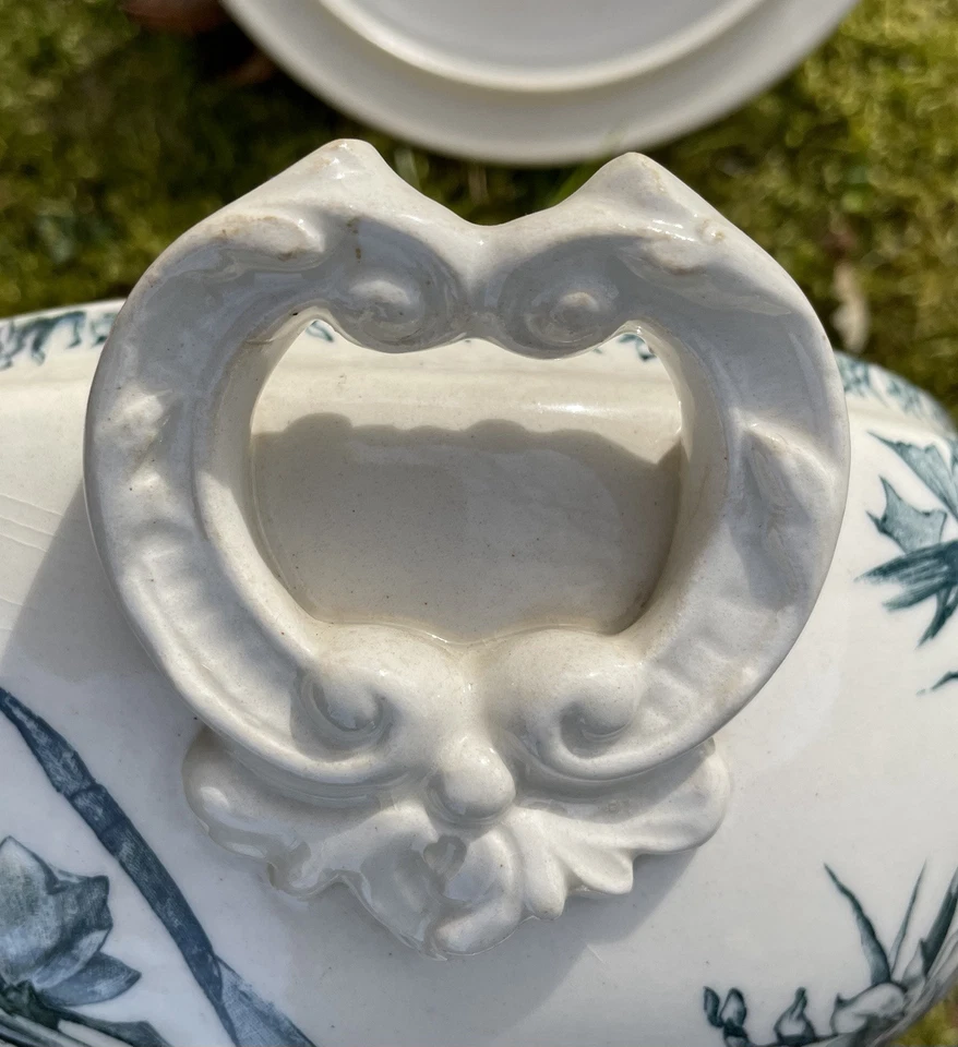 Ancienne Soupière Terre de Fer Gien Modèle Glaïeul - Photo 3/4