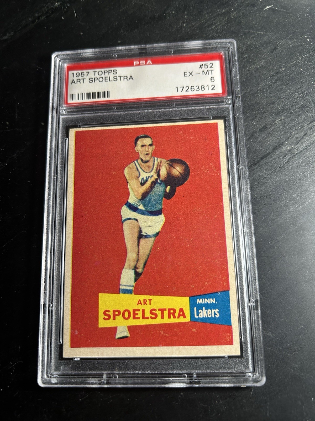 1957 Topps #52 Art Spoelstra PSA 6 Minneapolis Lakers