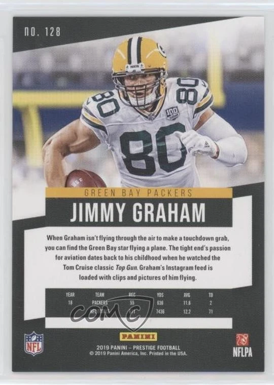 2019 Panini Prestige Xtra Points Gold /50 Jimmy Graham #128 - Image 2 of 2