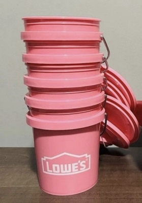 #ad ✅LOT OF 5✅ Pink Mini Lowe#x27;s Bucket w Lid ✅VIRAL FAST SHIP✅ $24.90