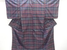 7658701: JAPANESE KIMONO / OSHIMA TSUMUGI / ENSEMBLE / WOVEN GRID