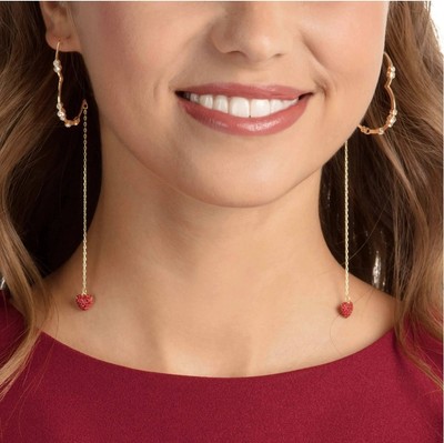 ECHT SWAROVSKI MARKE OXO Ohrringe rotes Herz 5455568