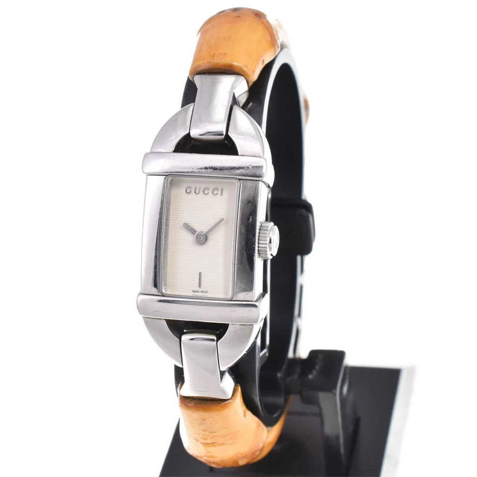 Reloj de cuarzo para dama GUCCI 6800L acero inoxidable/banpu esfera marfil C#144258 Foto 2 de 4