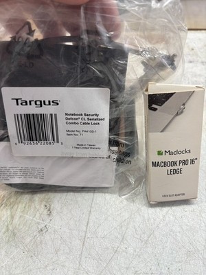 Targus DEFCON T-Lock Serialized Combo Cable Lock Laptop PA410S-1 Ledge Lock Slot