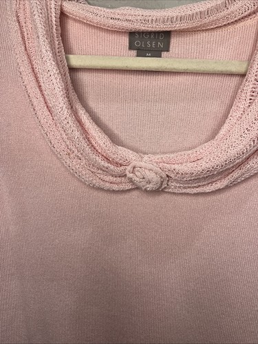 Sigrid Olson Pullover Knit Beaded Sweater Size MEDIUM Pink Retro Vintage - Picture 2 of 9