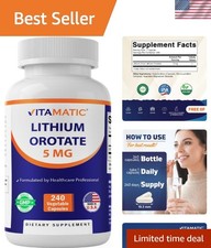 5mg Lithium Orotate Capsules - 240 Vegetarian Softgels for Cognitive Health