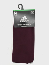 NEW ONE PAIR ADIDAS 7" UTILITY STIRRUP BASEBALL MEDIUM 18 1/4" MAROON / WHITE