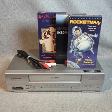 Emerson EWV404 4 Head VCR Player Recorder Heads Cleaned W VHS Movies & AV Cables
