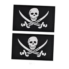 2 Pack Pirate Jack Rackham Flag Patch, Pirate Skull Flags Tactical Patch,