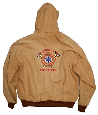 Vintage Carhartt JR106 BRN Duck Action Jacket Brown Hooded Thermal Lined 2XL XXL - Bild 1 von 4