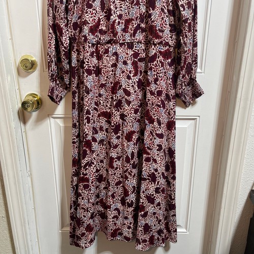 Abito svasato midi floreale Ann Taylor manica lunga boho cottagecore donna medio - Foto 4 di 12