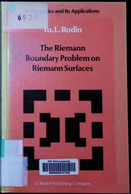 The Riemann boundary problem on Riemann surfaces Yu. L. Rodin. Mathemati 2498035
