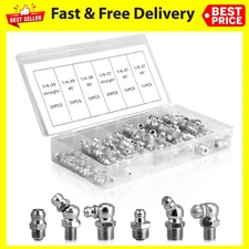 50463A Grease Fitting Assortment 110 Piece SAE Straight and Angled Zerk Kit A3