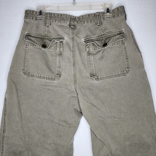 Vintage Abercrombie Fitch Pant Olive Green Baggy Y2K Skater 90s Sz 32R - Picture 13 of 16