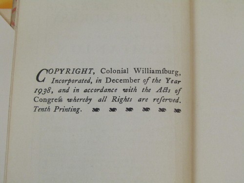RARE VINTAGE BOOK THE WILLIAMSBURG ART OF COOKERY RECIPES FROM 1700- 1800 1938 - Imagen 3 de 4