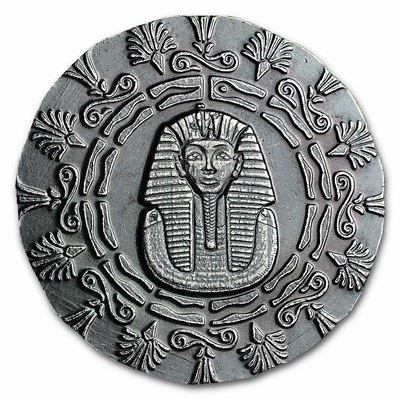 Old World Style Egyptian King Tut 1//4 oz .999 Silver Antiqued US Round 4 Pack