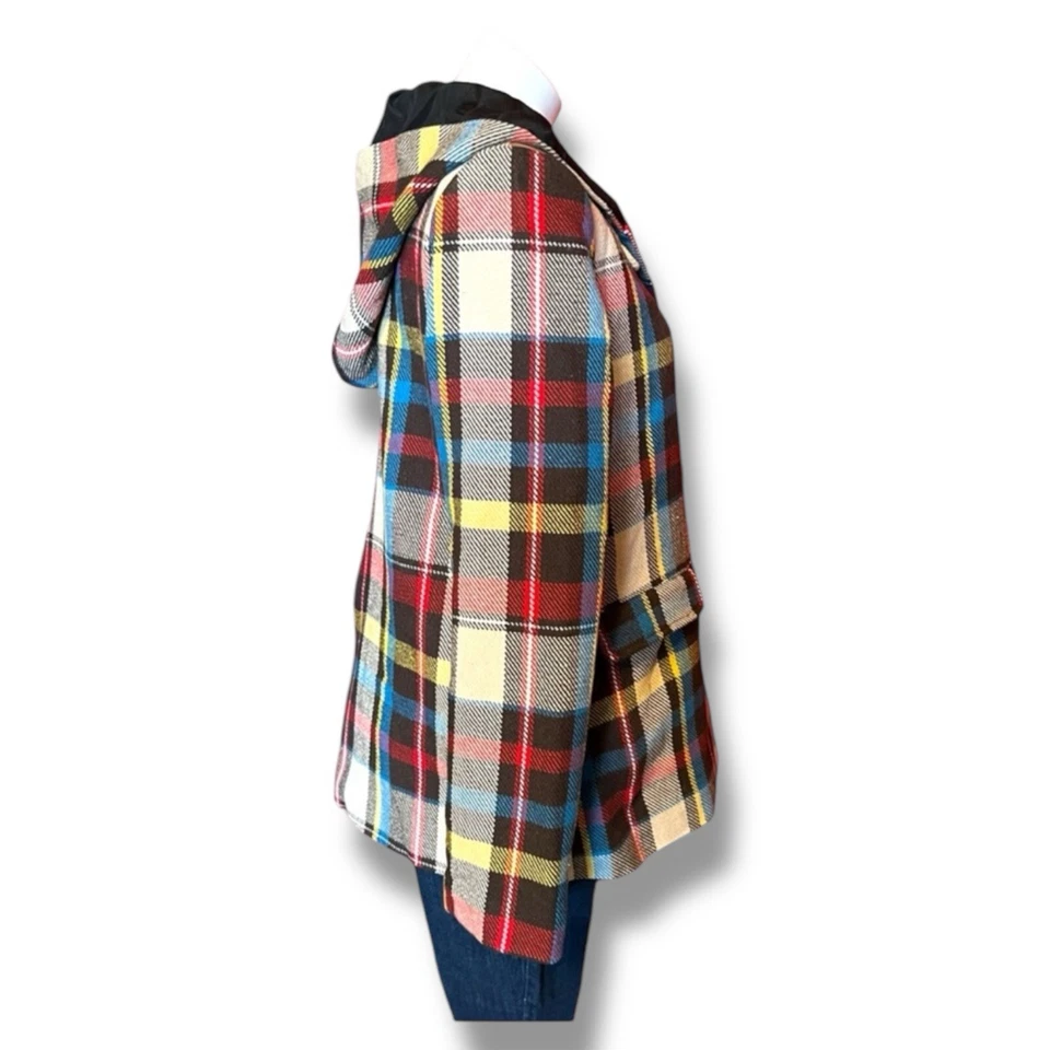 NWOT Flying Tomato | Wool Toggle Peacoat | Hooded | Burgundy | Boutique Size Med - Image 2 of 4