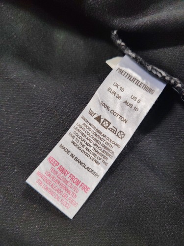 Pretty Little Thing Black Oversized Denim Jacket Size 10 VGC - 第 9/9 張圖片