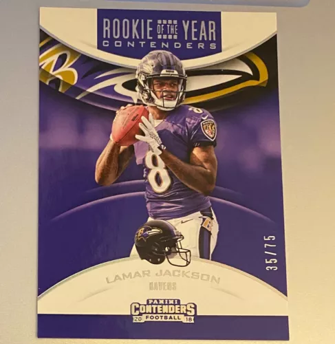 2018 Panini Contenders /75 Rookie of the Year Silver #11 Lamar Jackson RC #P1767