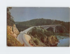 Postcard Deception Pass Bridge Puget Sound Oak Harbor Washington USA